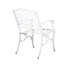 De 2 fauteuils avec volutes et style traditionnels, structure en fonte d'aluminium, accents floraux attrayants, couleur blanche, 26,05 po de largeur, 22,66 de profondeur, 34,7 de hauteur, assemblage nécessaire en deux