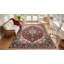 Tapis rouge en laine noué à la main à motif floral médaillon classique traditionnel rouge moderne-1623227493