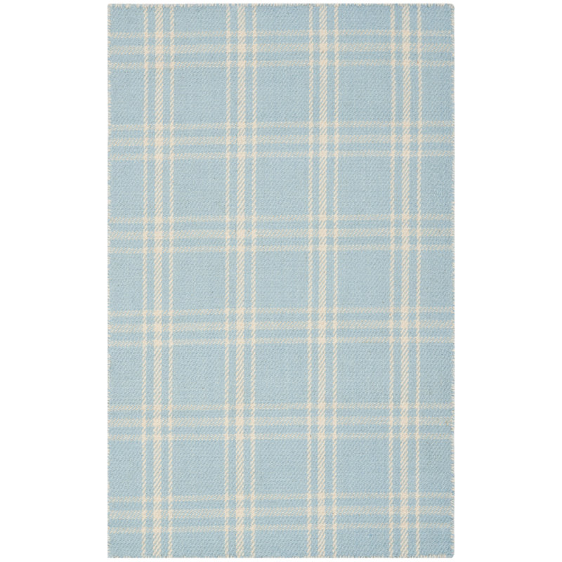 Lobato Kilim Hand Woven Flat Weave Wool Plaid Rug, Rectangle 2'6" x 4'