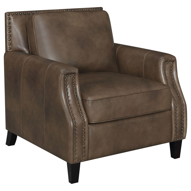 Fauteuil en cuir Gunderson Brown Sugar
