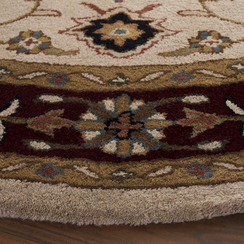 Balthrop Hand Tufted Wool Oriental Rug, Round 6'