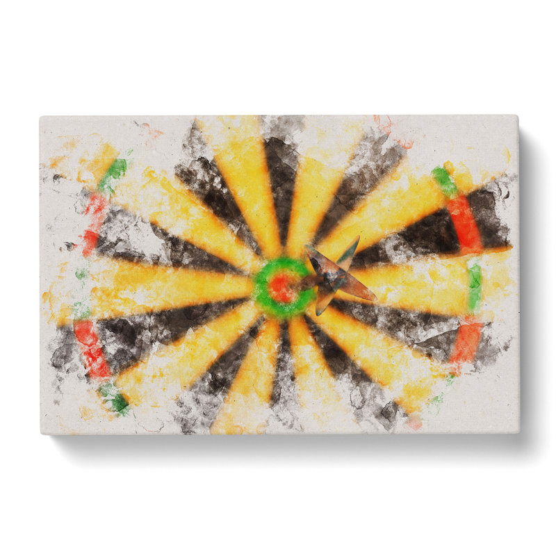 Bulls Eye Dartboard - Wrapped Canvas, 35cm H x 50cm W x 3cm D