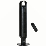 39.25" Tower Fan Cooling For Bedroom With 80° Oscillating, 3 Speed, 12H Timer, LED Sensor Panel, Remote Control, Handle, Black