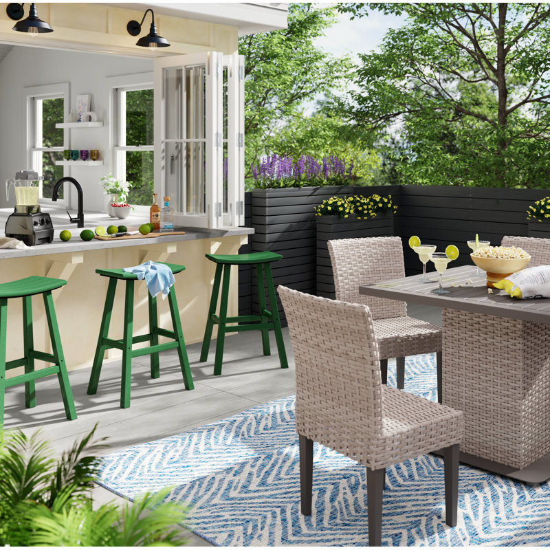 Tabouret de bar de jardin POLYWOOD, Vert, H 29,75 po