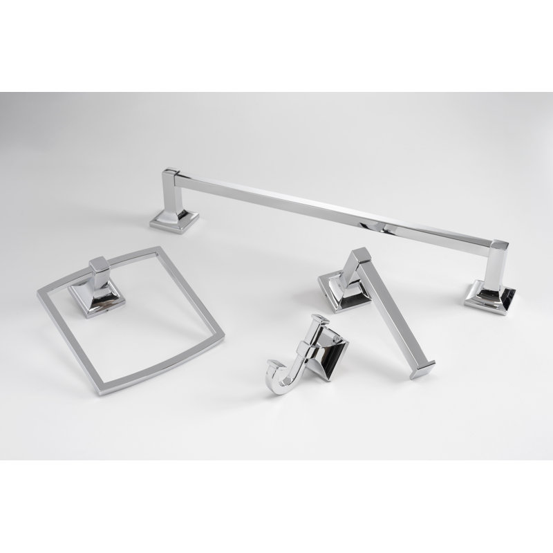 Barre à serviettes Studio Collection - 26-1 / 8 "x 2-1 / 8" chrome - Accessoire de salle de bain transitionnel, Chrome chrome