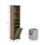 Armoire de rangement pour salle de bain de 64 po de hauteur pour petit espace, armoire sur pied pour salle de bain, bureau à domicile, 4 tablettes réglables et panier à linge, espace de rangement caché pour vêtements, gris