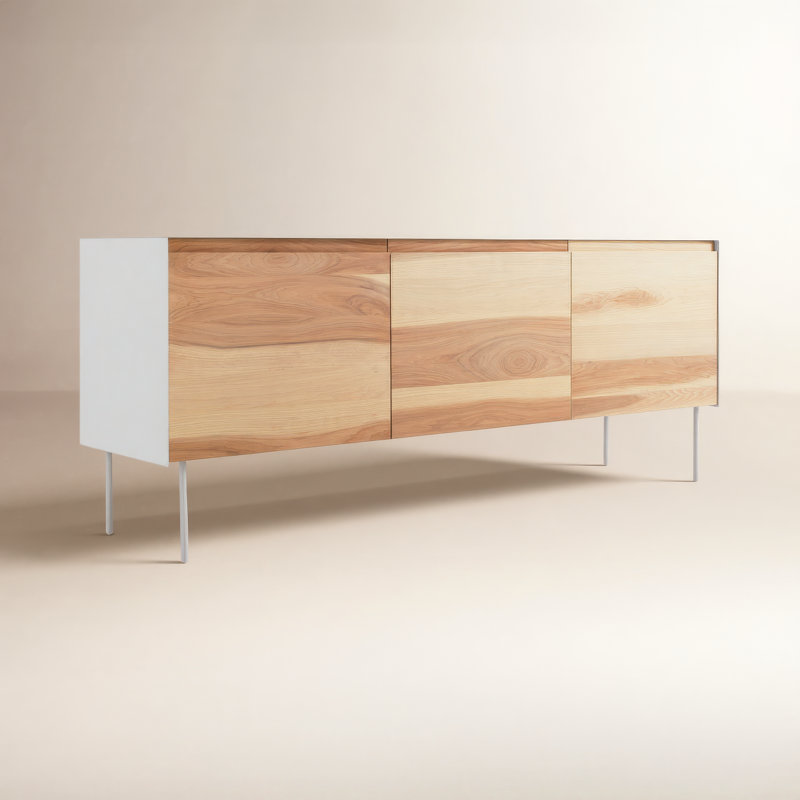 Clad 72'' W Sideboard, White/Hickory