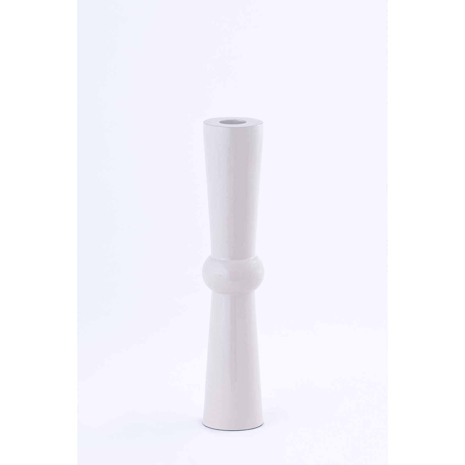 White Aluminium Candle Holder Medium, 10" H x 2" W x 2" D
