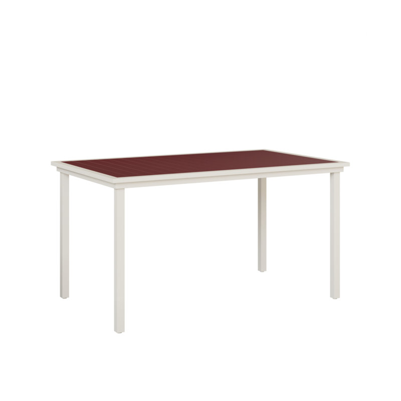Lumley Aluminum Scarlet Red Top With Matte White Base 73″ Bar Table, Scarlet Red