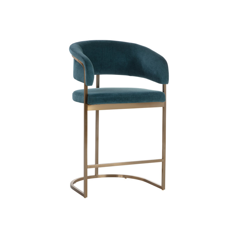Upholstered Stool with Metal Frame, Counter Stool (26" Seat Height)