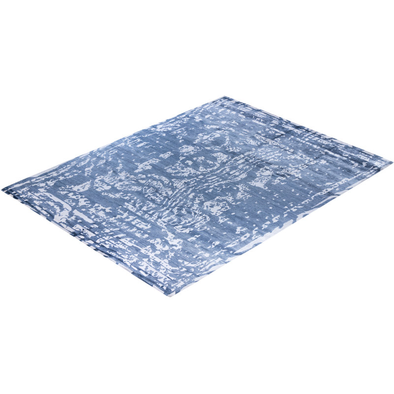 Modern One-of-a-Kind Hand-Knotted Area Rug - Blue, 9' 2" x 12' 0"