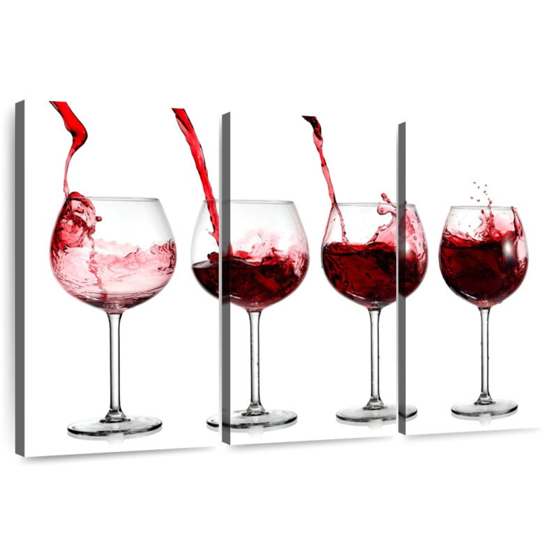 Yarlin Glasses Of Red Wine, 28" H x 45" W