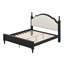 Lit plateforme en bois avec tête de lit tapissier, structure en bois de pin robuste-529068653-529068650