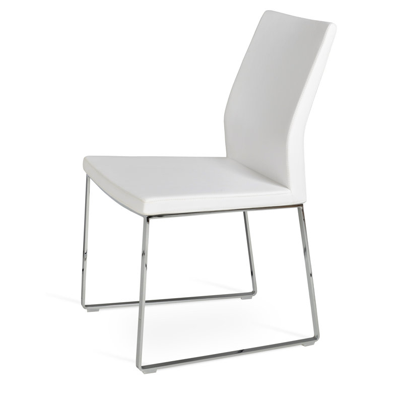 Chaise d'appoint Pasha, Similicuir blanc