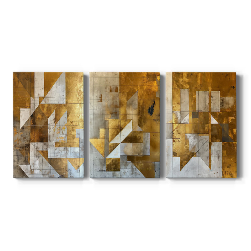 ABSTRACT Series CXV - Toile tendue sur mesure - 3 pièces, H 12 po x l 24 po