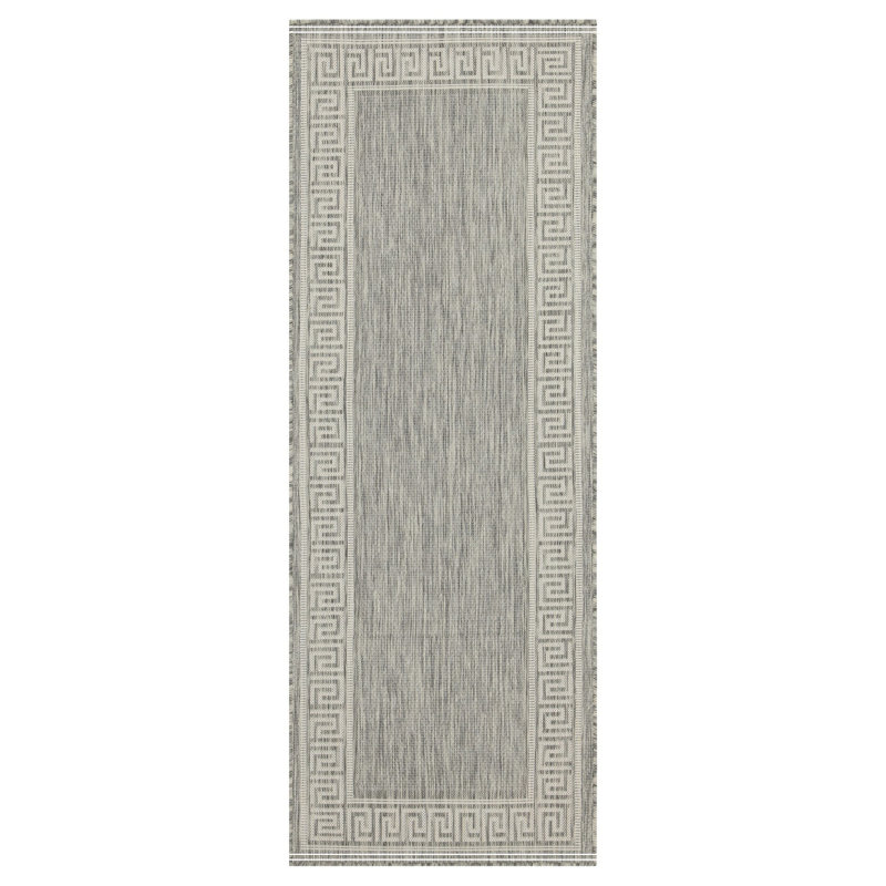 Silver Indoor/Outdoor Area Rug, Runner 2'7" x 7'3"