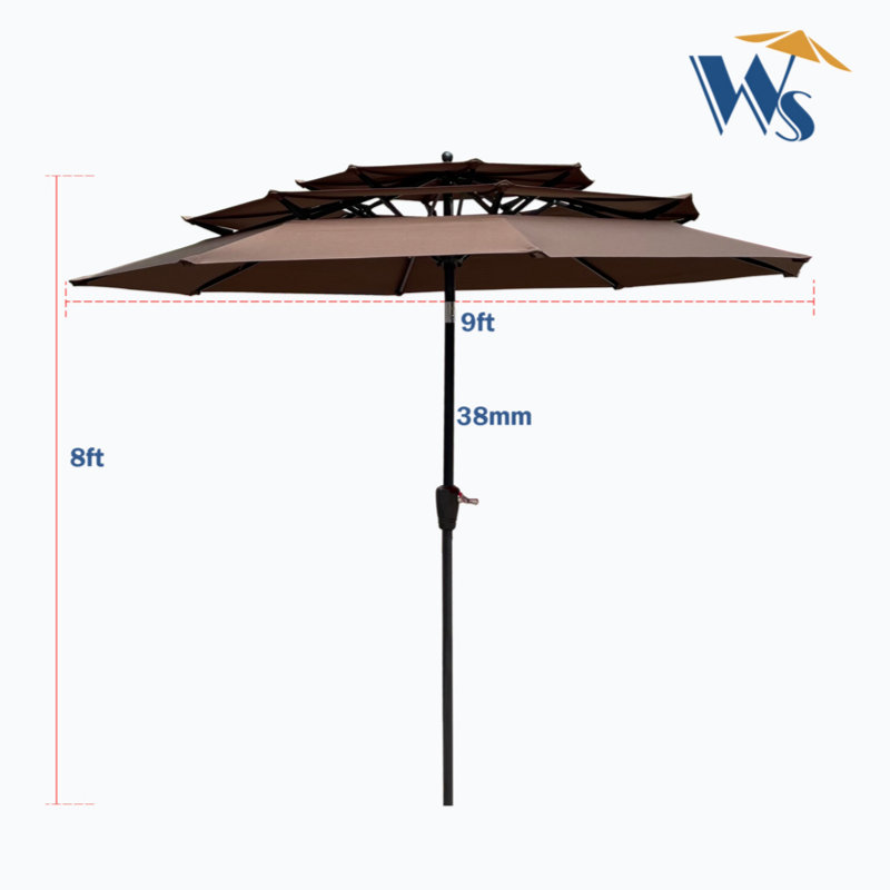 Parasol Jabrail 108 avec contrepoids inclus, Chocolat