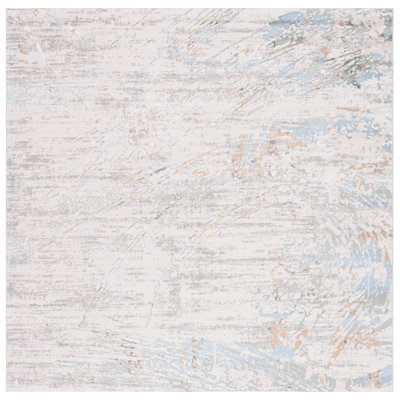 Tapis gris / turquoise Wayde