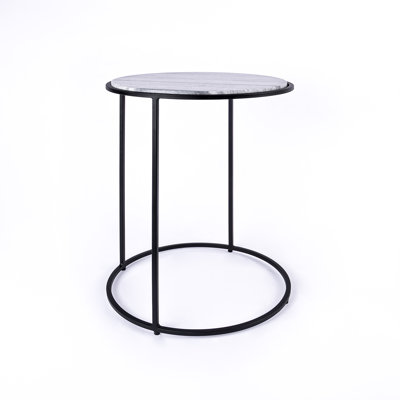 Nikelle Marble Top End Table