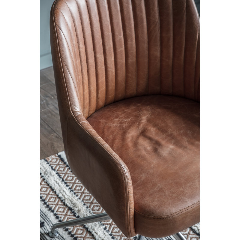 Yountville Genuine Leather Office Chair, Brown