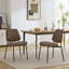 Ensemble de 2 chaises de salle à manger de style Mid-Century rétro en similicuir avec dossier rembourré en bois cintré