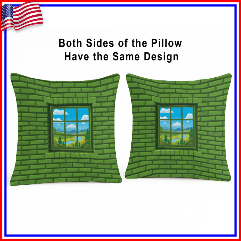 Coussins décoratifs Green Brick Wall, 26 x 26 pouces