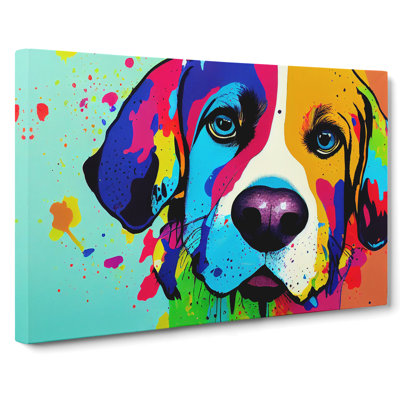 Painted Dog Vol.2 Abstract - Wrapped Canvas Painting