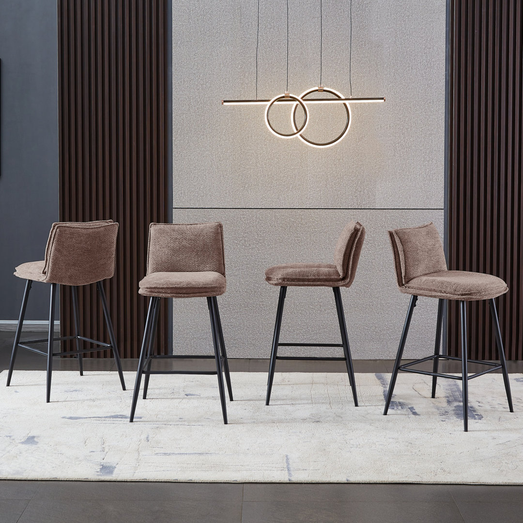 Raju Upholstered 61cm Counter Stool with Metal Frame