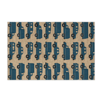 Transportation Brown Indoor and Outdoor Area Rug