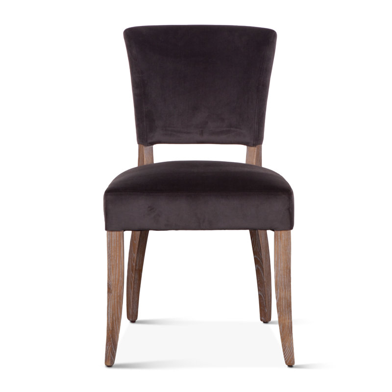 Mindy Upholstered Dining Chair, Asphalt Gray , White