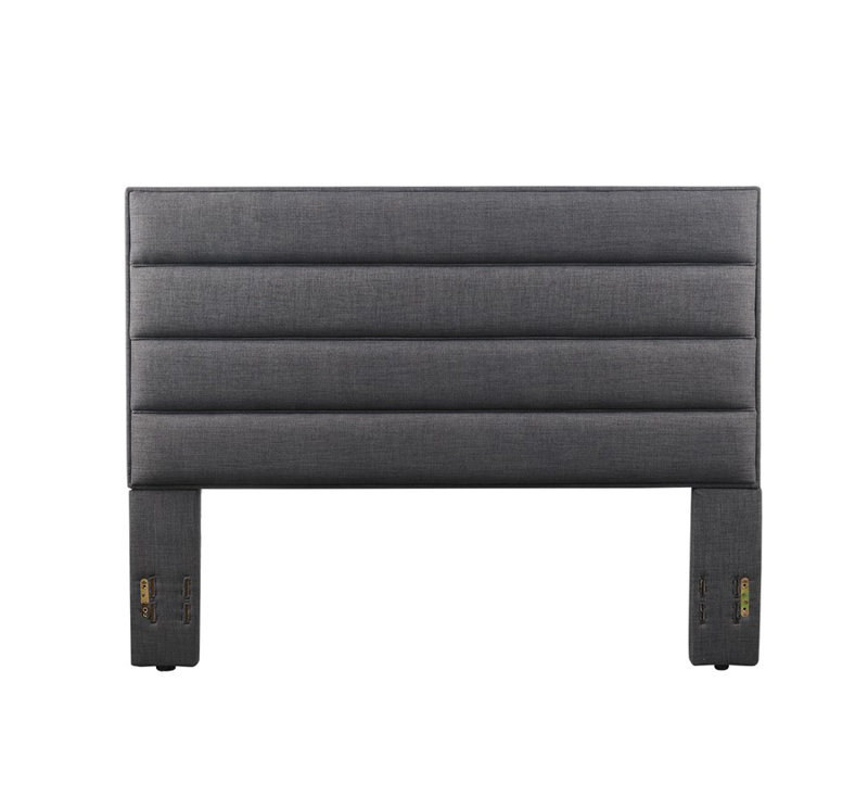 Tête de lit tapissier Penwell, Bleu, Double / Grand
