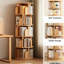 Bibliothèque rotative 5 niveaux 360 ° avec bord incurvé, déflecteur enveloppant et grand espace de rangement pour les petits espaces dans la chambre à coucher, le bureau, la base en bois double couche à affichage couleur, utilisation multifonctionnelle à bord stable