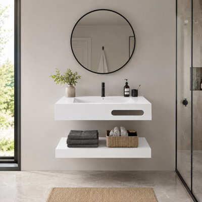 Meuble-lavabo flottant mural 36 po