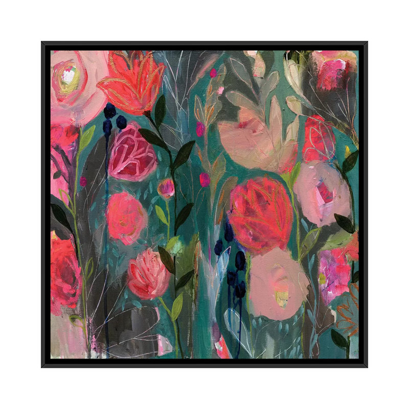 « minuit voeu », impression sur toile, H 18 po x l 18 po x P 1,5 po, Toile avec cadre noir, Pas de tapis