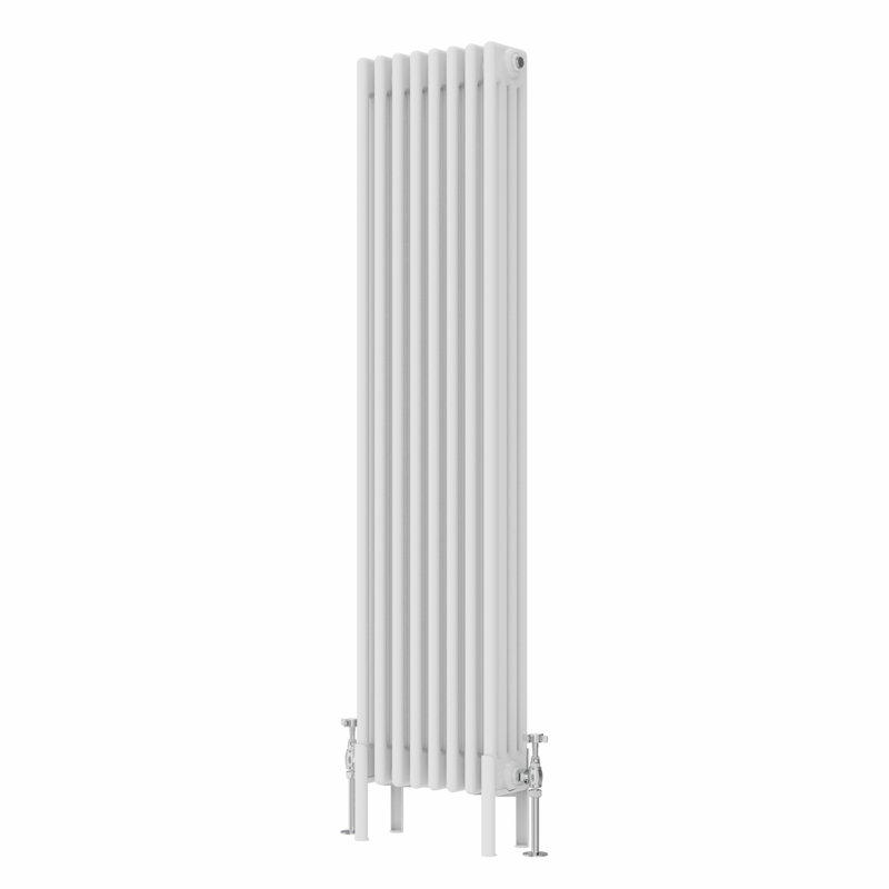 Adamski Vertical Traditional 4 Column Radiator 1500x380mm, White