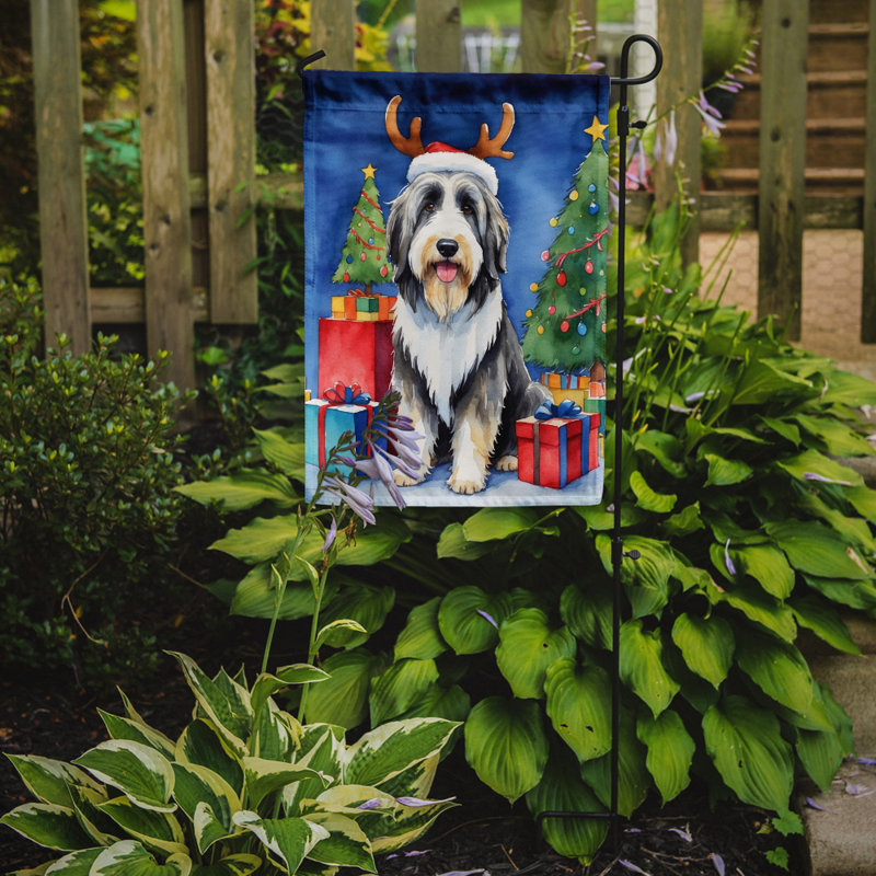 Drapeau de Noël renne de jardin, Colley barbu
