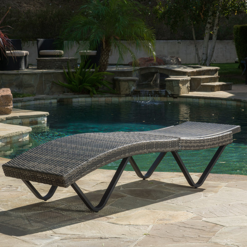 Chaise longue inclinable 77,25 po Leyt, Gris
