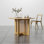 Table de salle à manger ronde en bois massif avec piédestal en rotin