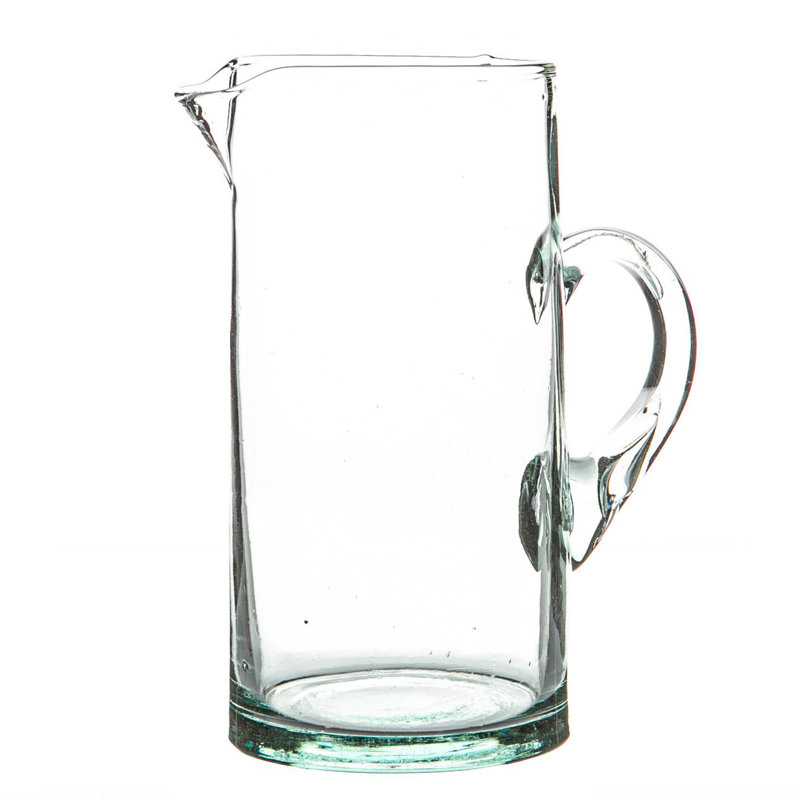 Nicola Spring Jebel Recycled Glass Pitcher Jug, Transparent