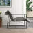 Upholstered Modern Metal Framed Light Gray Polyester Blend Sling Accent Chair-1200492255