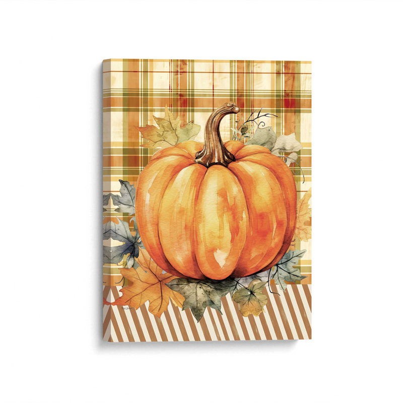 «Fall Pumpkin» par Nicole DeCamp, reproduction d'art, 12 W x 16 H, Does Not Apply, Unframed Canvas