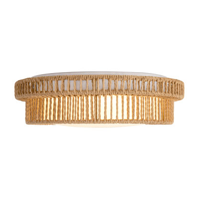 13-in Braided Rope Dimmable LED Flush Mount