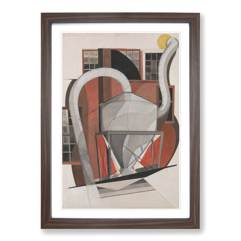 Machinery by Charles Demuth - Picture Frame Painting, 65cm H x 48cm W x 2cm D, Walnut Framed