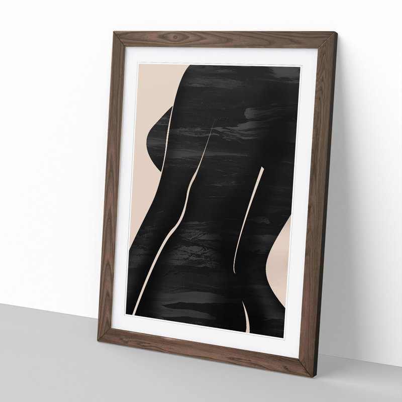Female Form - Picture Frame Graphic Art, Walnut, 48cm H x 36cm W x 2cm D