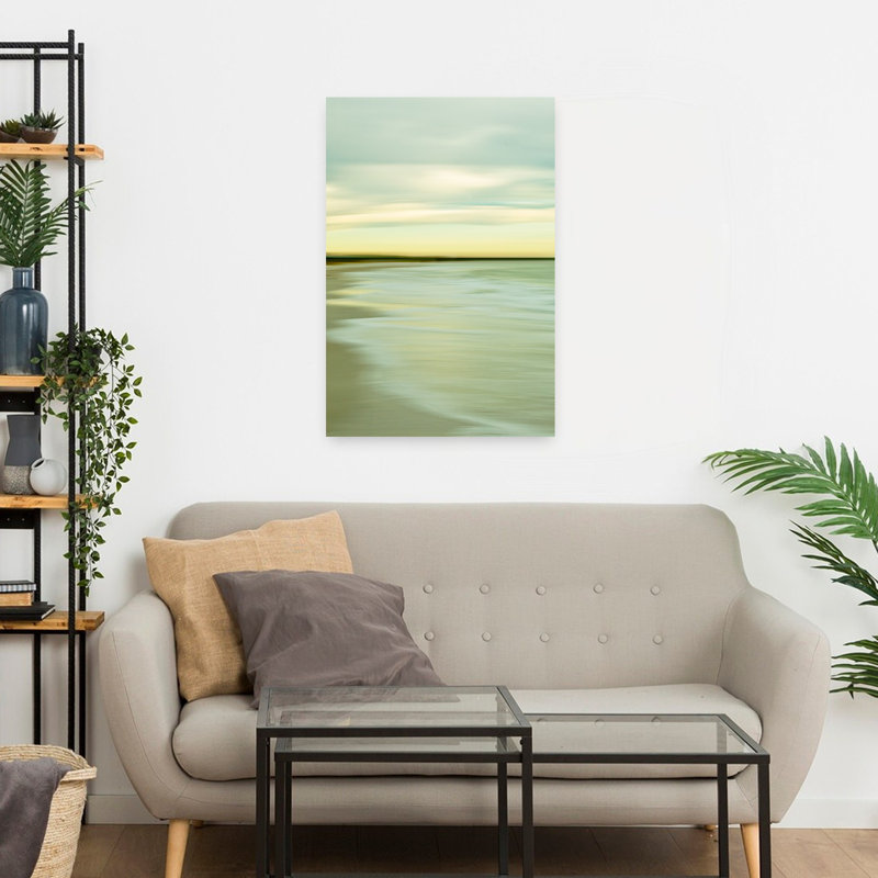 Art de paysage marin doux et paisible, H 24 po x l 16 po