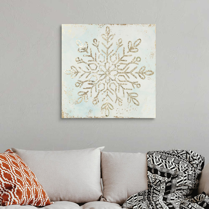 Glistening Snowflake I - reproduction d'art sur toile, Toile tendue, H 30 po x l 30 po x P 1,25 po