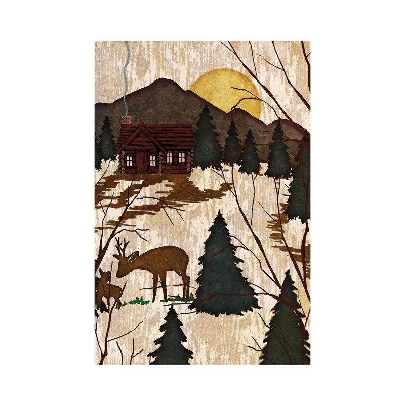 Cabin In The Woods II by Nicholas Biscardi - Wrapped Canvas Painting, 30.48cm H x 20.32cm W