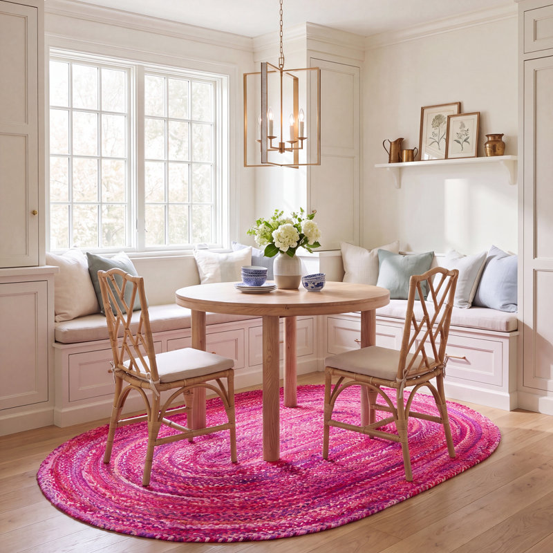 Boerner Hand Woven Cotton Rug, Oval 5' x 8'