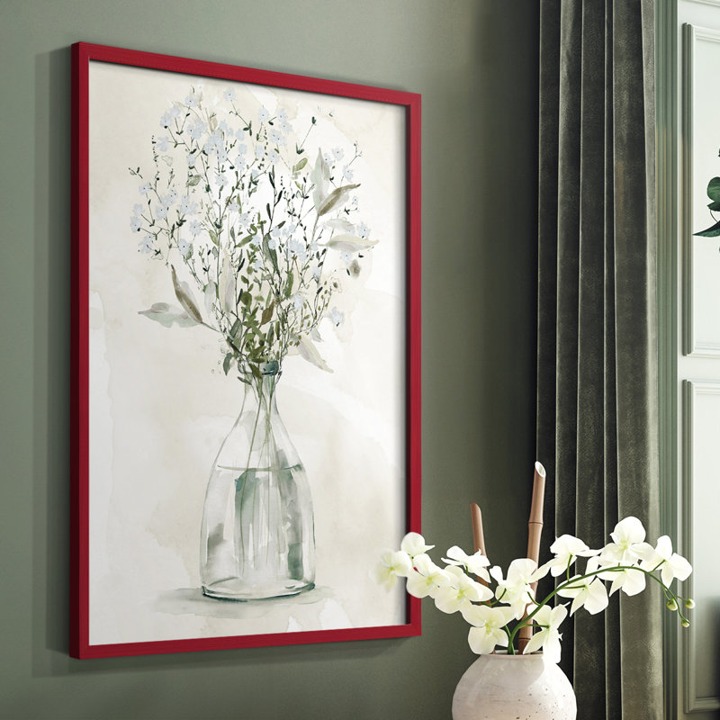 Farmhouse Whites II, reproduction encadrée - bois massif, Rouge, H 10 po x l 8 po
