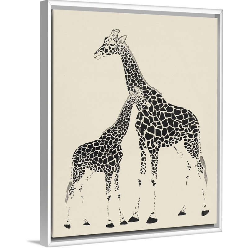 Animals, White Floating Frame Canvas, 45" H x 36" W x 1.2" D